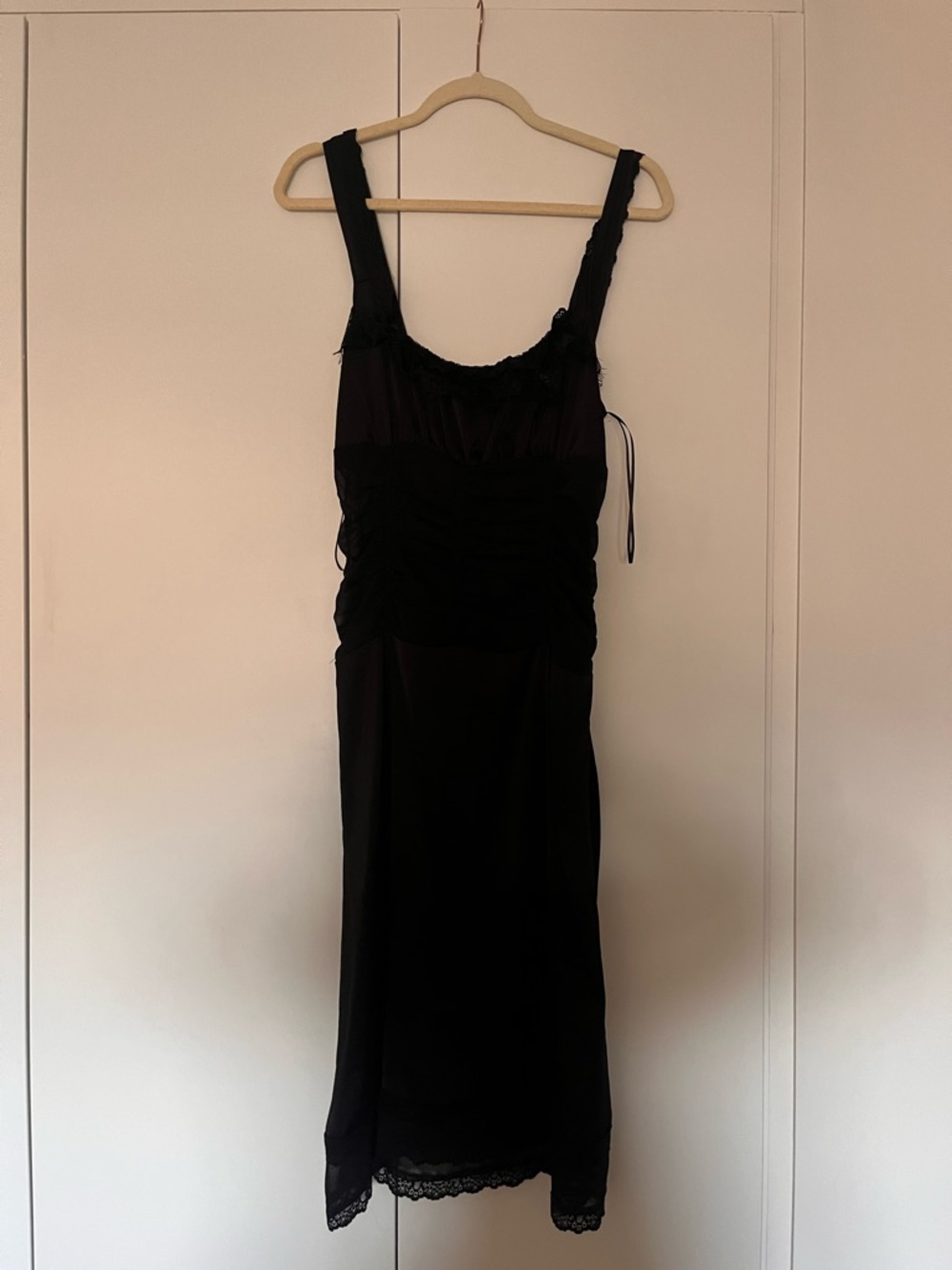 Lioness Black Sheer Ruched Slip Dress - Picture 6 of 8